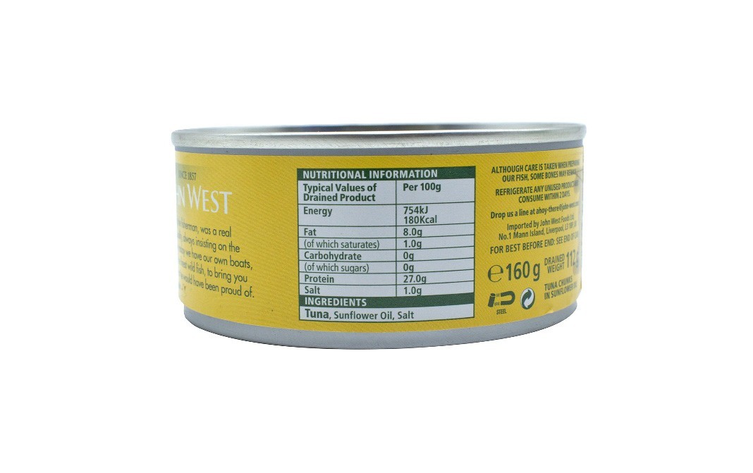 John West Tuna Chunks In Sunflower Oil   Tub  160 grams